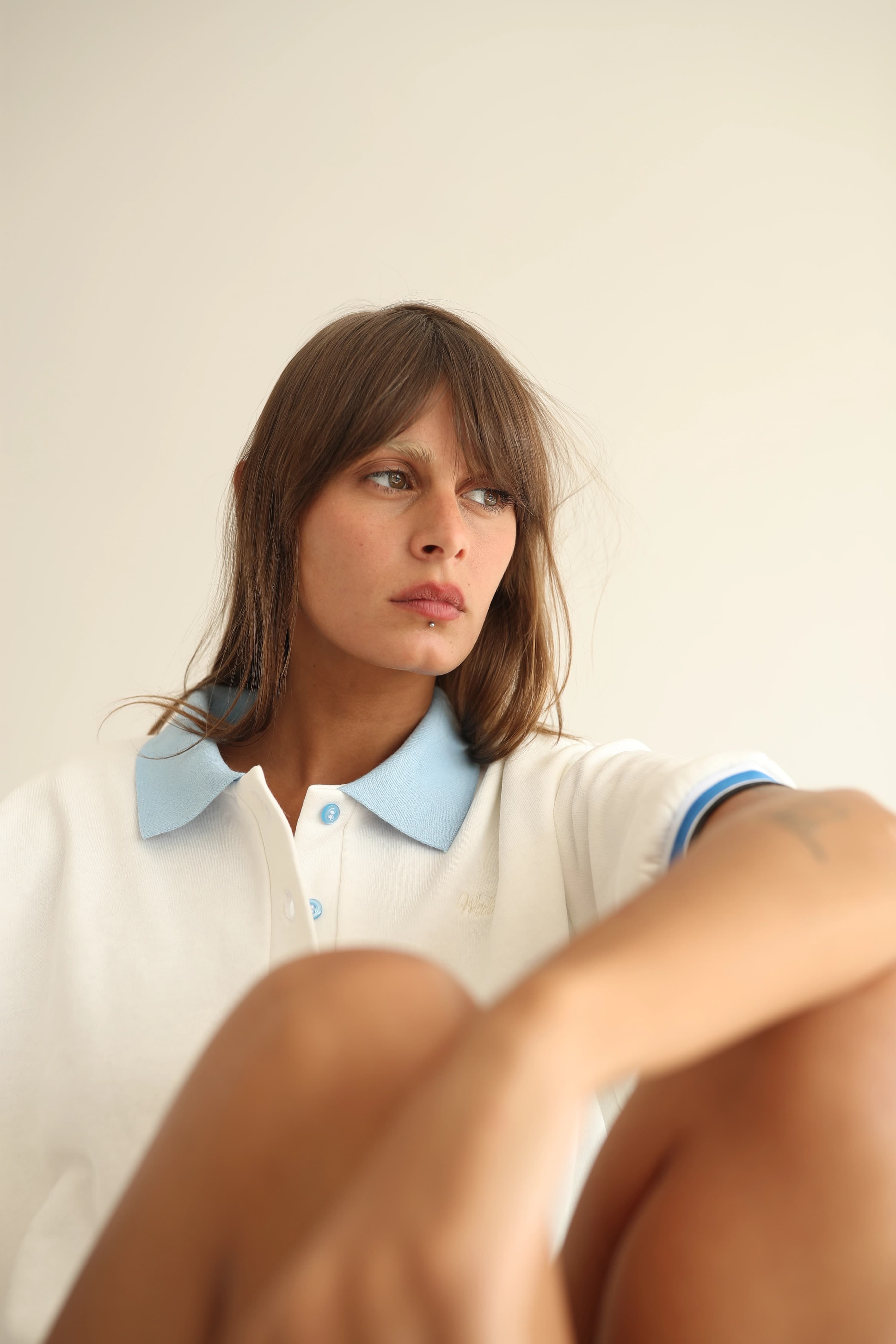 Cream Polo Shirt - Close Up