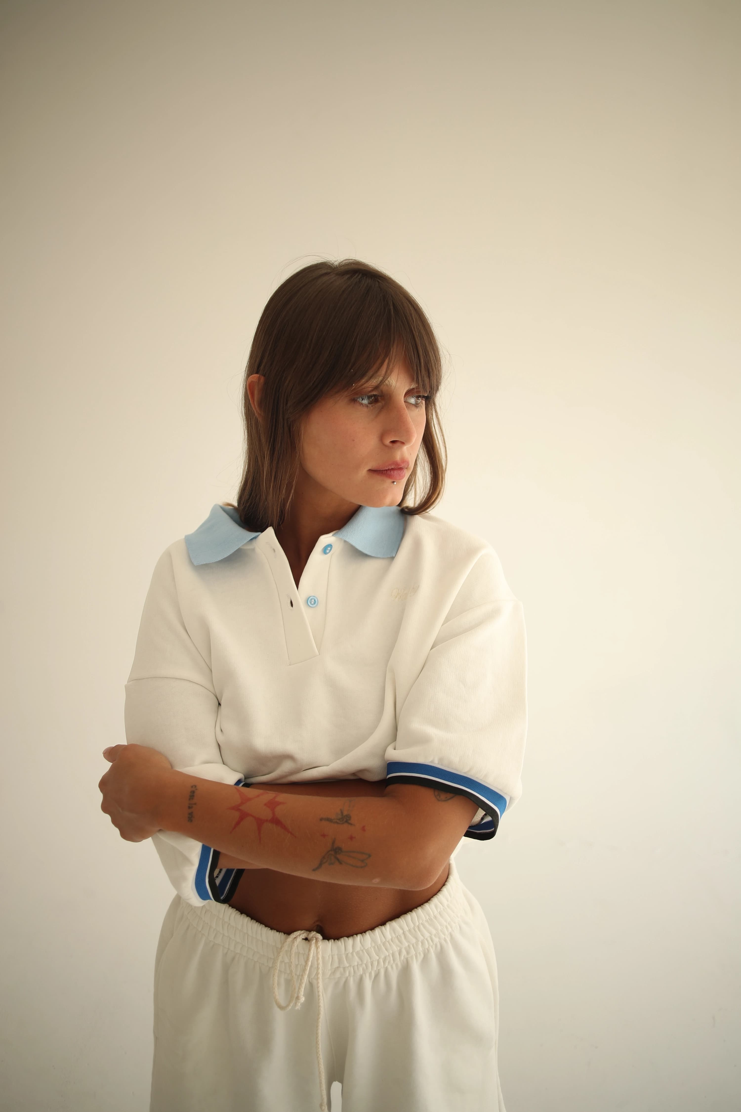 Cream Polo Shirt - Full Look